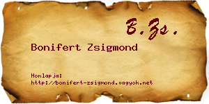 Bonifert Zsigmond névjegykártya